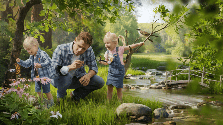 Comment papa part à la découverte de la nature ?