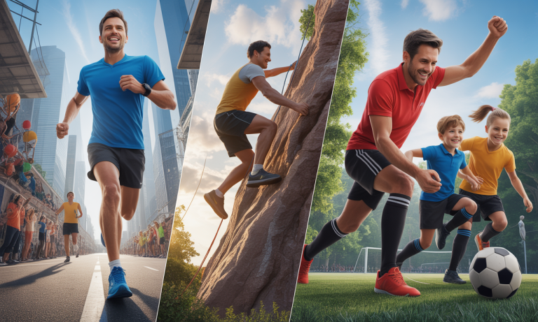 Comment papa relève-t-il les défis sportifs ?