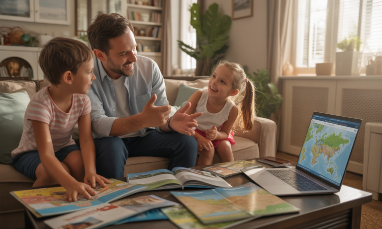 Comment organiser les projets de vacances en famille avec papa ?