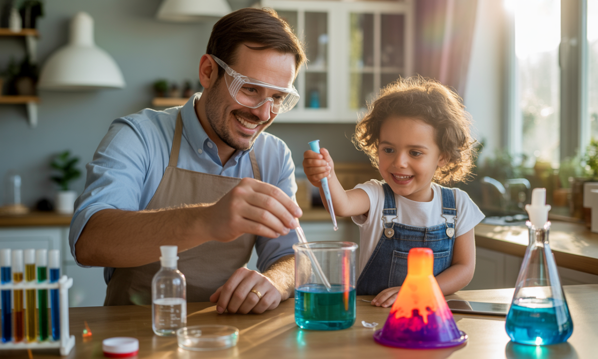 Quelles expériences scientifiques amusantes réaliser avec son papa ? découvrez des idées d'expériences scientifiques faciles et amusantes à réaliser avec votre papa. partagez des moments ludiques, développe la curiosité et apprenez la science en famille !